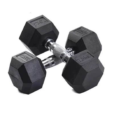 Straight-handled hexagonal dumbbell Straight-handled hexagonal dumbbell